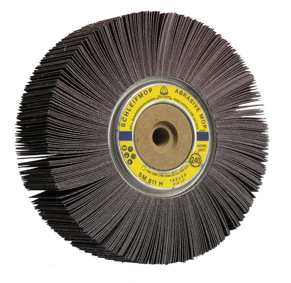SM 611 H abrasive mop wheels LS 309 X, 6-1/2 x 2 x 1/2 Inch grain 120