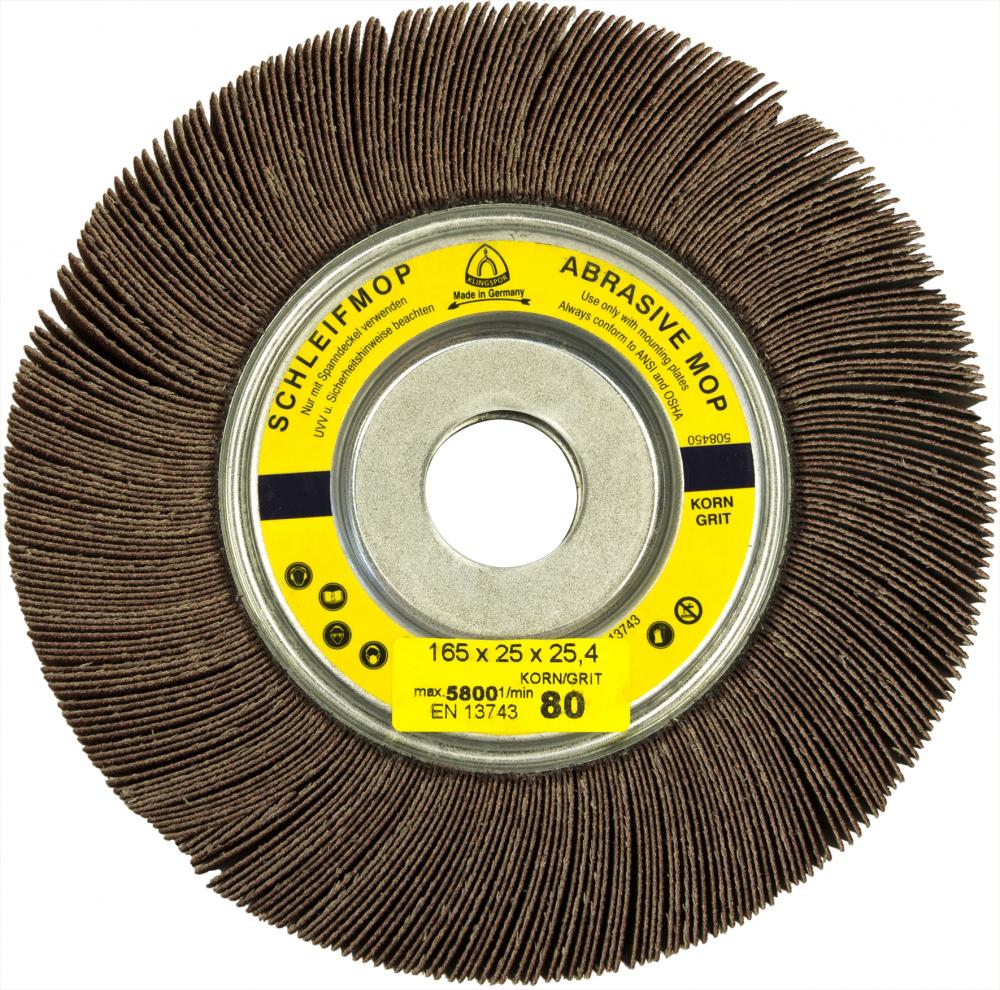 SM 611 W abrasive mop wheels LS 309 X, 6 x 2 x 1 Inch grain 240