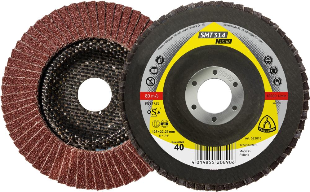 SMT 314 abrasive mop discs, 7 x 7/8 Inch grain 80 convex