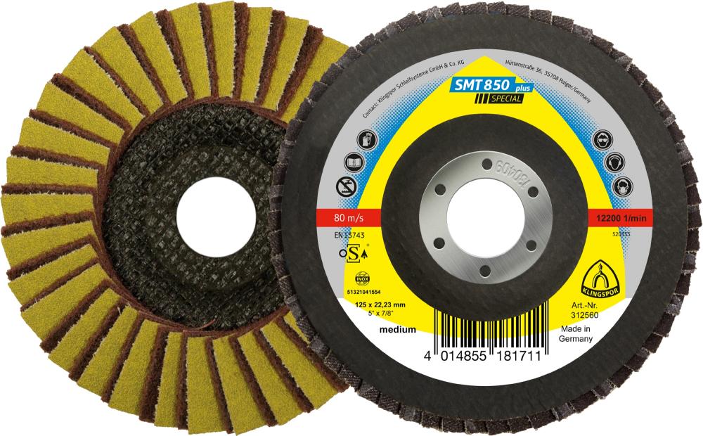SMT 850 abrasive mop disc,combination, 5 x 7/8 Inch grain 120 very fine convex