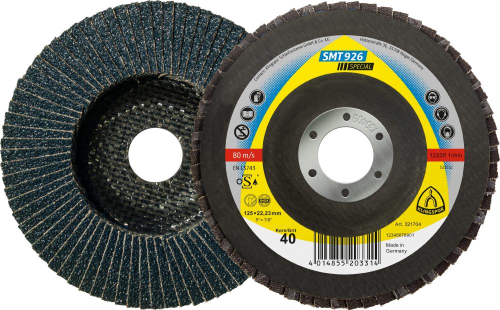 SMT 926 abrasive mop discs, 7 x 7/8 Inch grain 40 convex