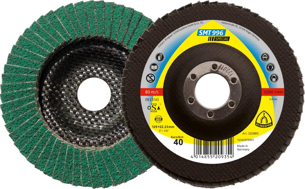 SMT 996 abrasive mop discs multibond ceramic, 5 x 7/8 Inch grain 80 convex