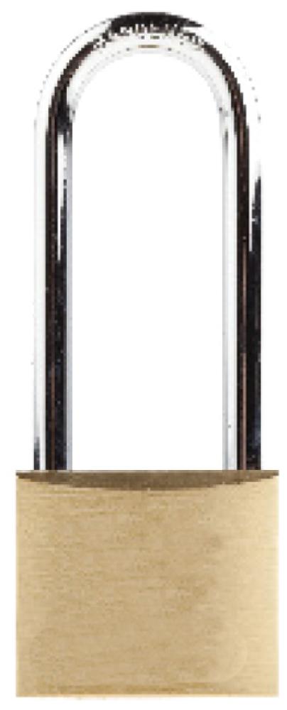 Brass Padlock 50x75mm - KD Hardened Steel Shackle - 1/pkg