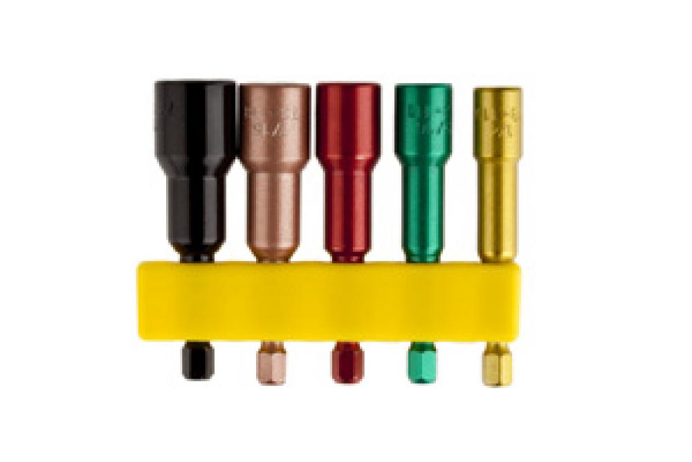 Magnetic Nut Driver Bit Colored- 5 pk 73110,111,112,113,114