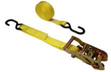 Dynaline 11184B - Ratchet Strap 1"x20' S Hooks (Vinyl coated) WLL-1000Lb, ULL-3000Lb Yellow