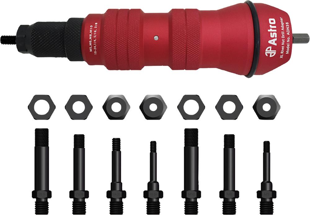 RIVET NUT CORDLESS DRILL ADAPTER KIT - 3/8&#34; CAP.