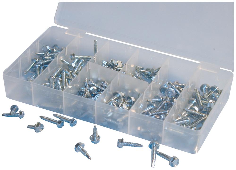 200PC HEXWASHER HEAD SELF-DRILLING SCR ASSORTTMENT
