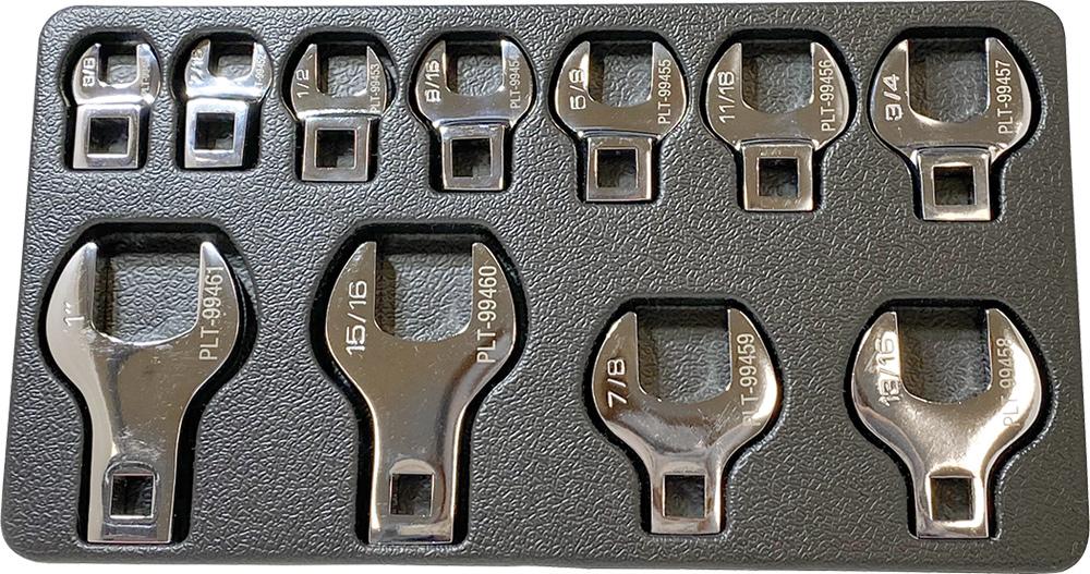11-PC SAE 3/8&#34; DRIVE CROWFOOT WRENCH SET, 3/8&#34; - 1&#34;