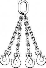 Ben-Mor QOS100038004-00 - G100 CHAIN QUADRUPLE SLING 3/8'' X 4' SLIP