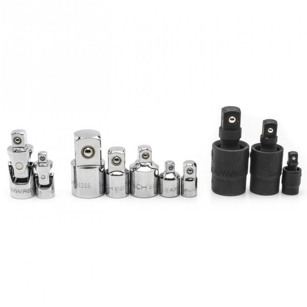 10 Pc. 1/4&#34;, 3/8&#34;, and 1/2&#34; Drive Universal Adapter Set