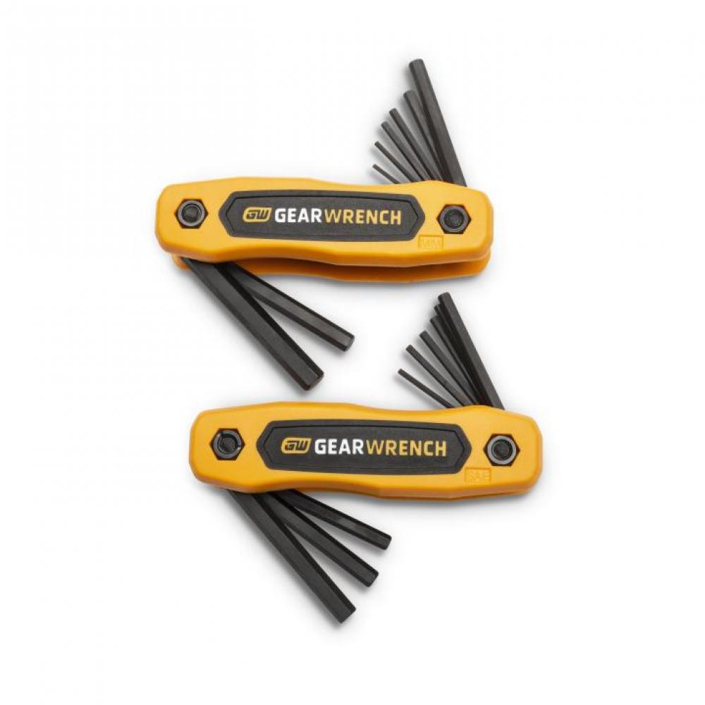 17-Key SAE/Metric Hex Key Fold-Up Set