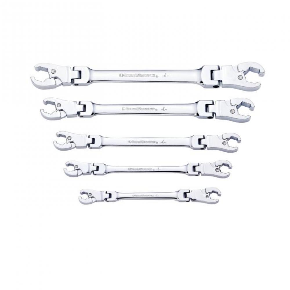 5 Pc. SAE Flex Flare Nut Ratcheting Wrench Set