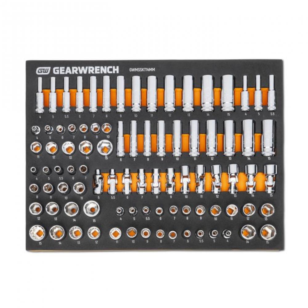 89 Pc. 1/4” Drive Master Metric Socket Set in Foam Storage Tray