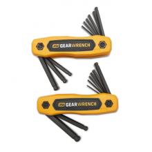 GearWrench 83511 - 17-Key SAE/Metric Ball End Hex Key Fold-Up Set