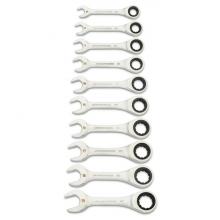 GearWrench 86850 - 10 Pc. 90-Tooth 12 Point Metric Stubby Combination Ratcheting Wrench Set