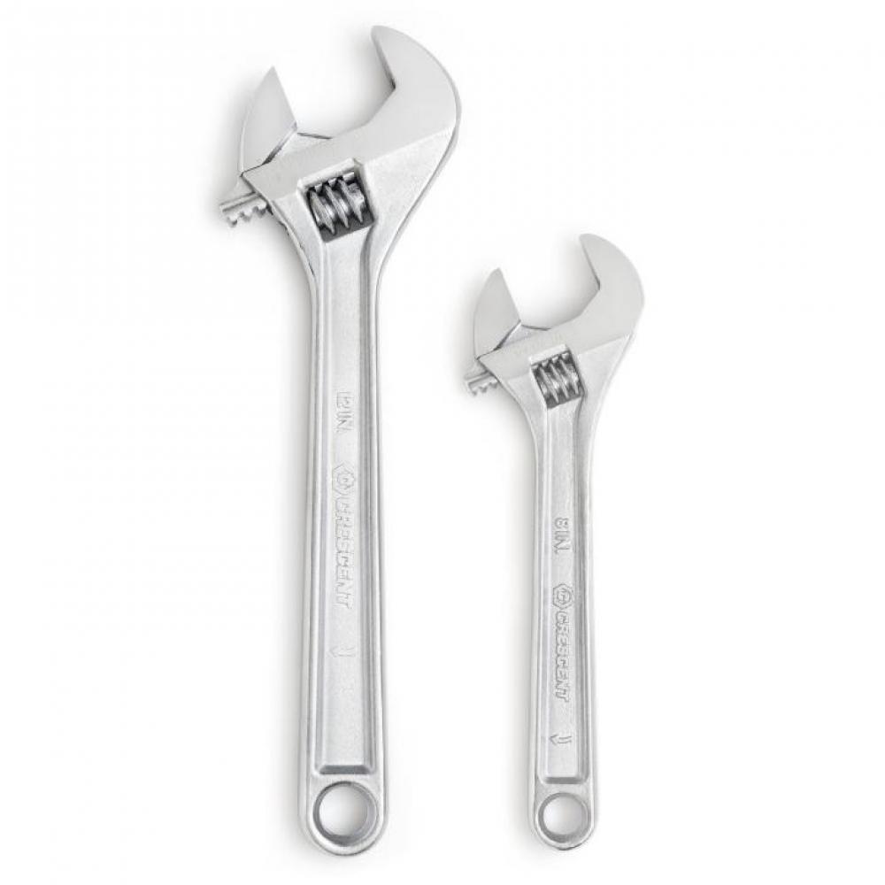 ADJ WRENCH SET, 8&#34; 12&#34;, CHROME