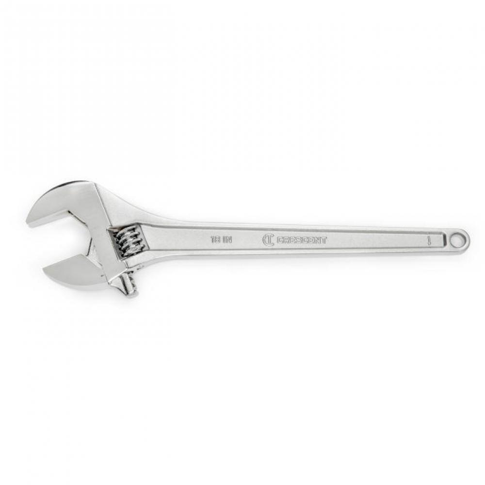 ADJ WRENCH, 18&#34;, CHROME, TAPERED