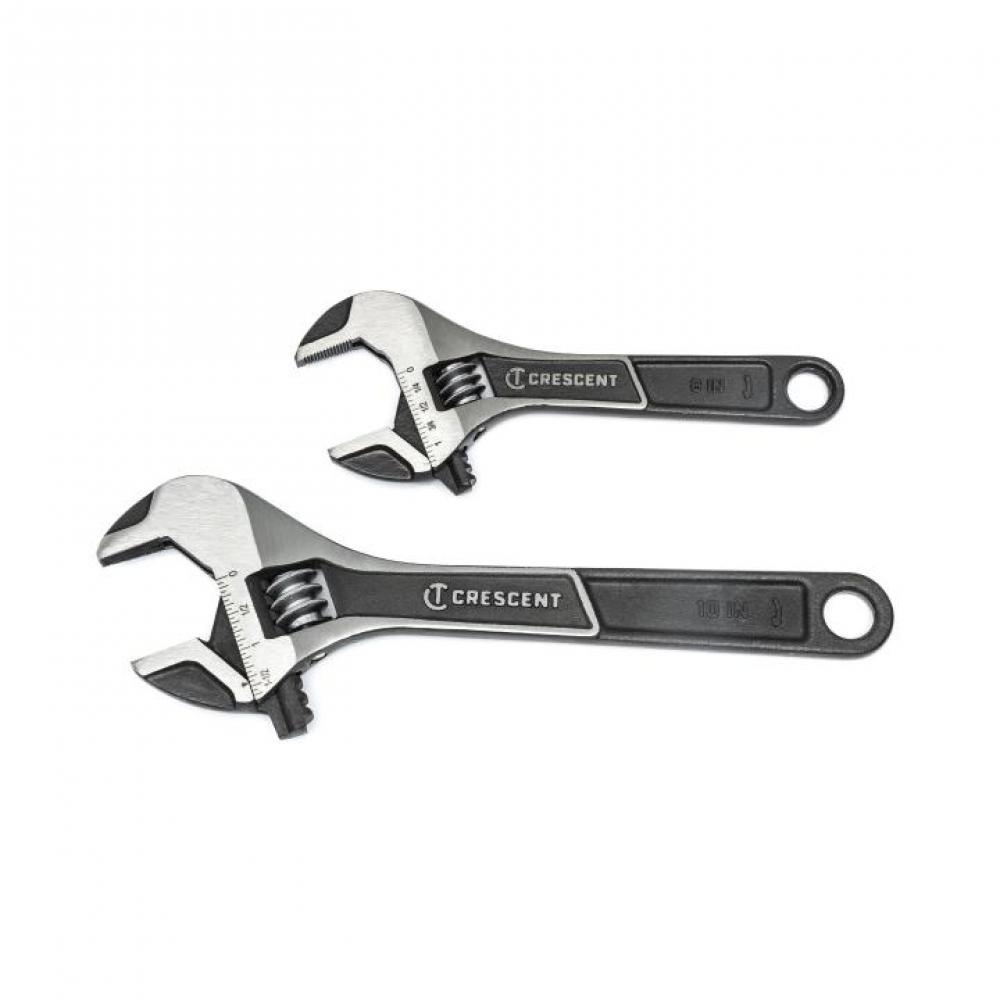 ADJ WRENCH SET, 6&#34; 10&#34;, WIDE JAW