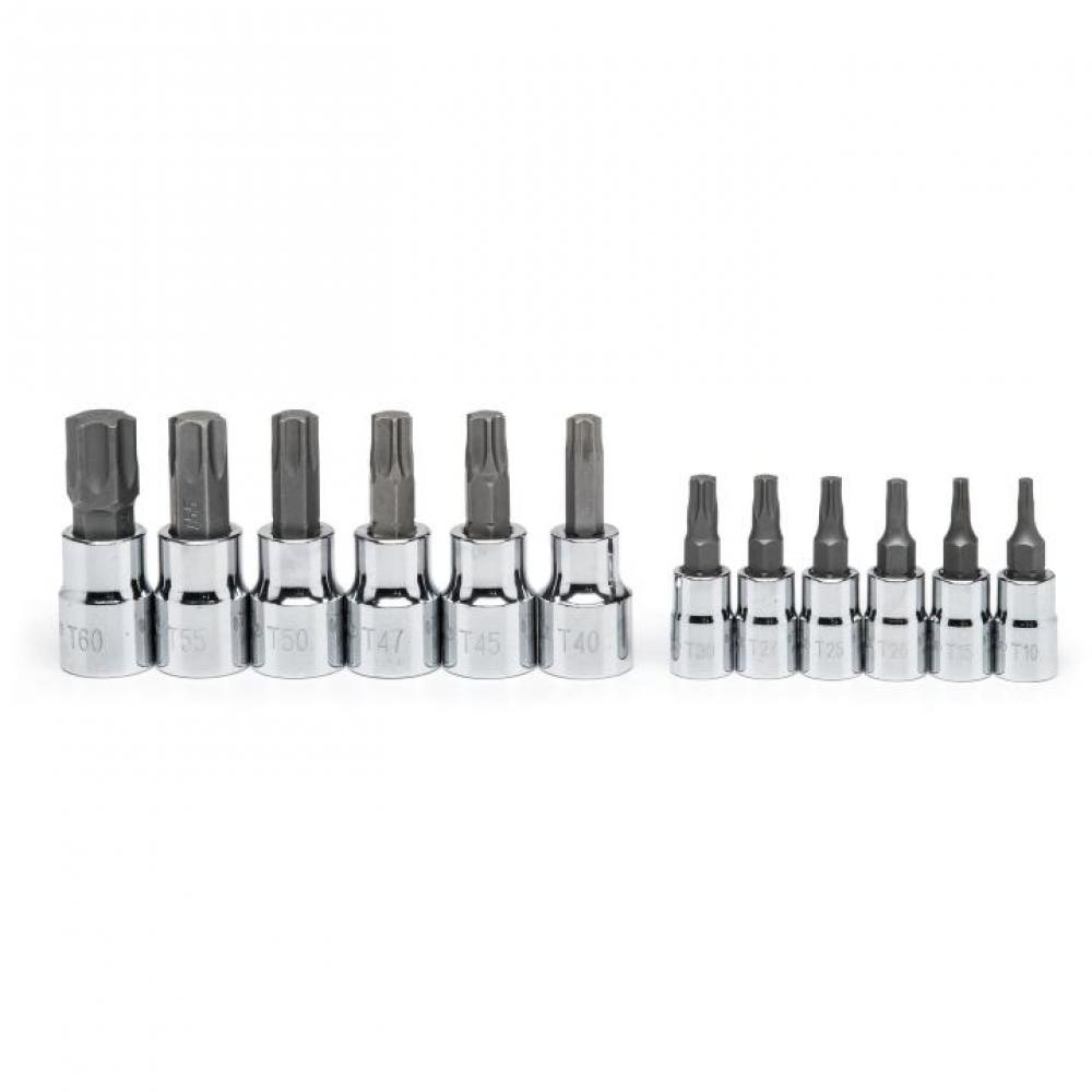 12 PC,TORX BIT SOCKET SET,1/4&#34; & 3/8&#34; DR