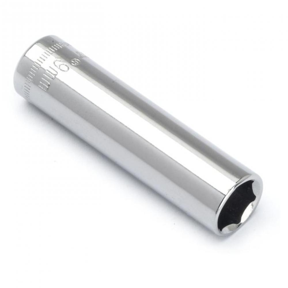 DEEP SOCKET,1/4&#34; DRIVE,9MM,6PT