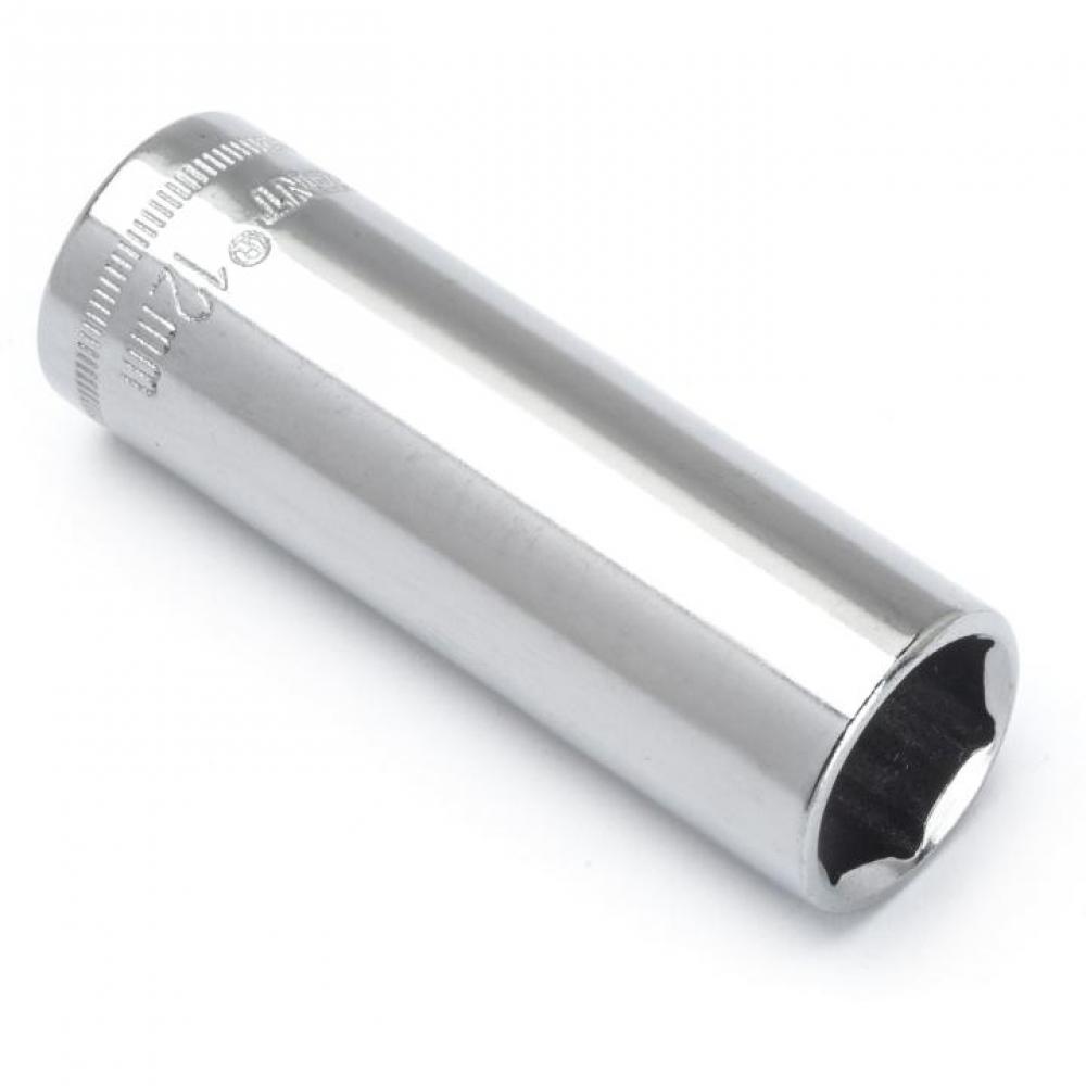 DEEP SOCKET,1/4&#34; DRIVE,12MM,6PT