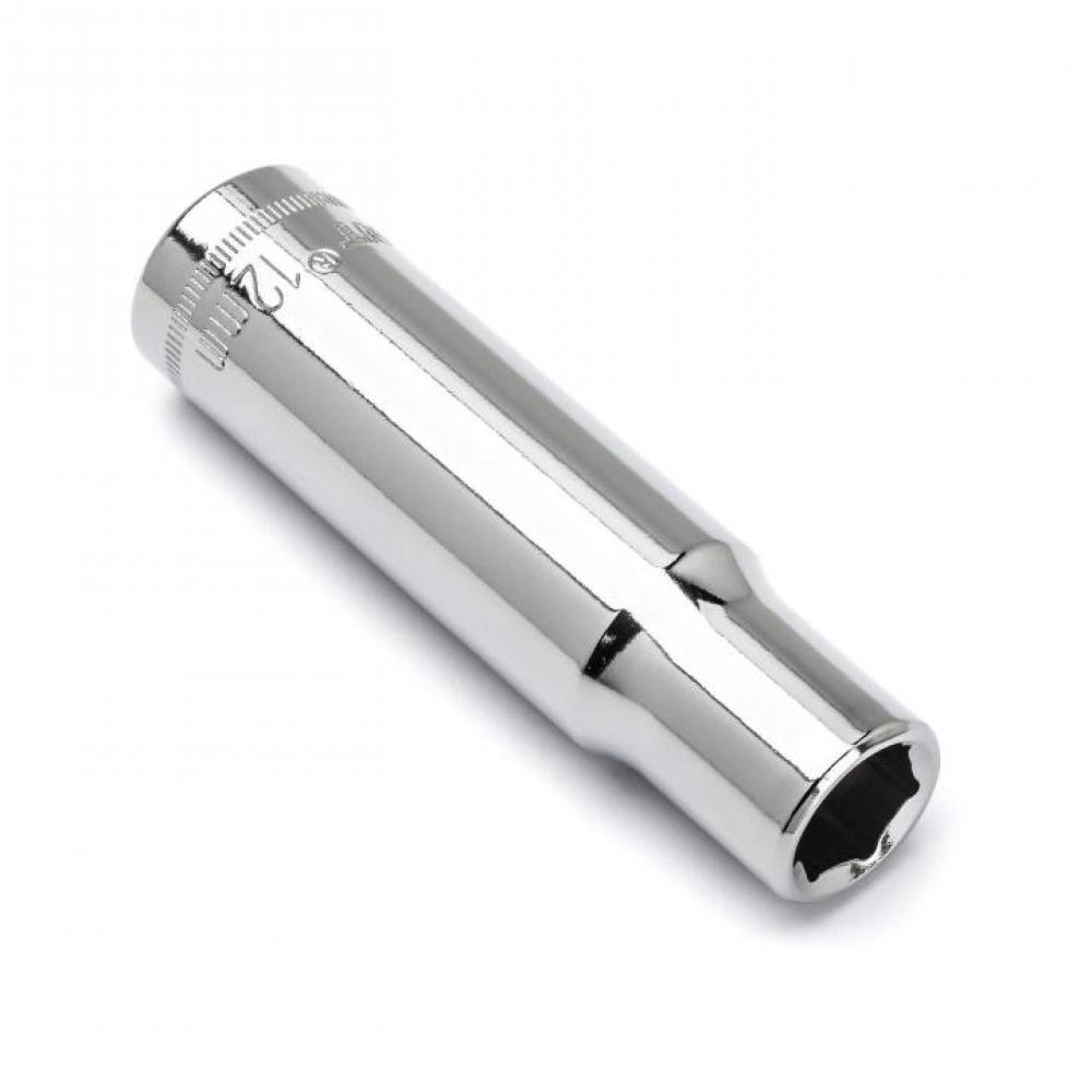 DEEP SOCKET,1/2&#34; DRIVE,12MM,6PT