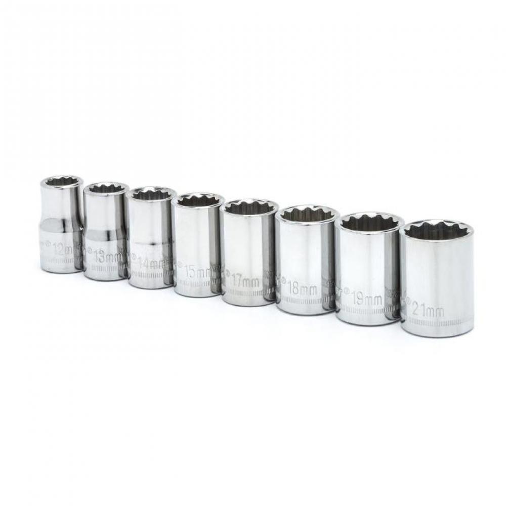 SOCKET SET,8PC,1/2&#34; DRIVE,MM