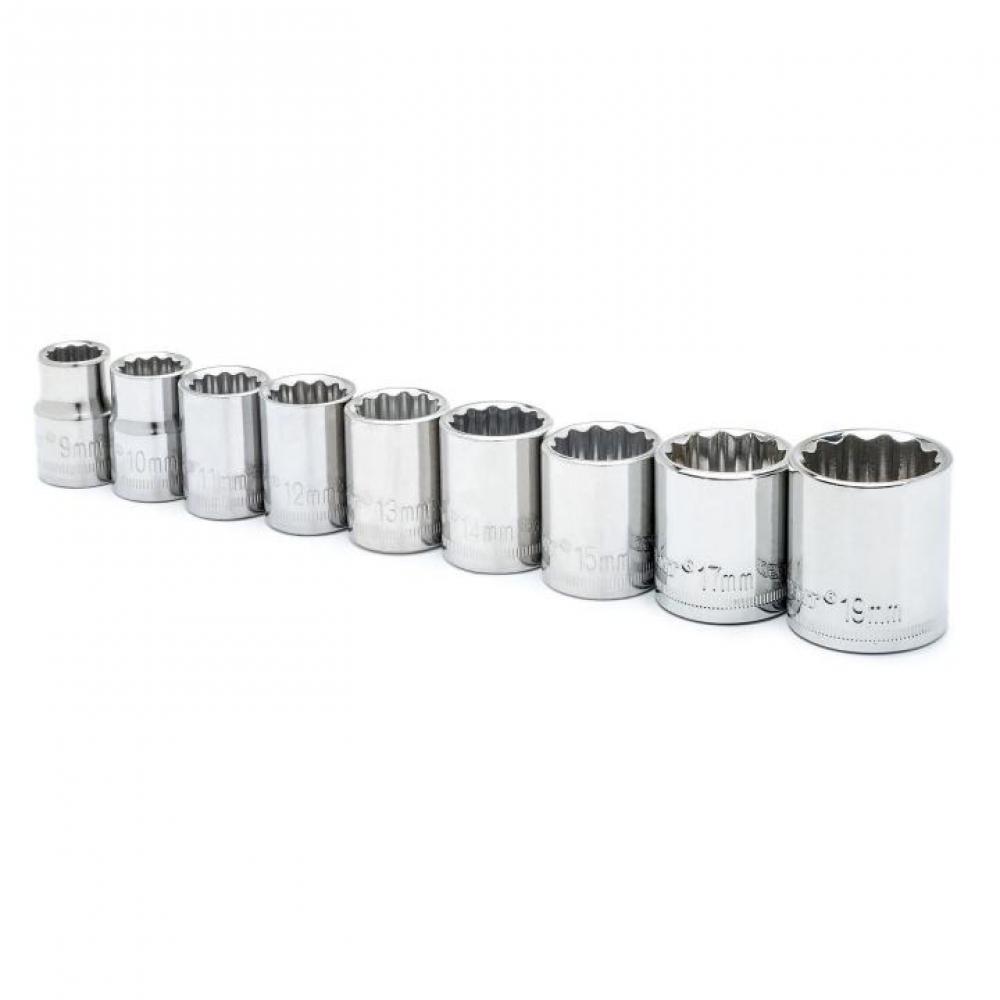 SOCKET SET,9PC,3/8&#34; DRIVE,12PT,MM