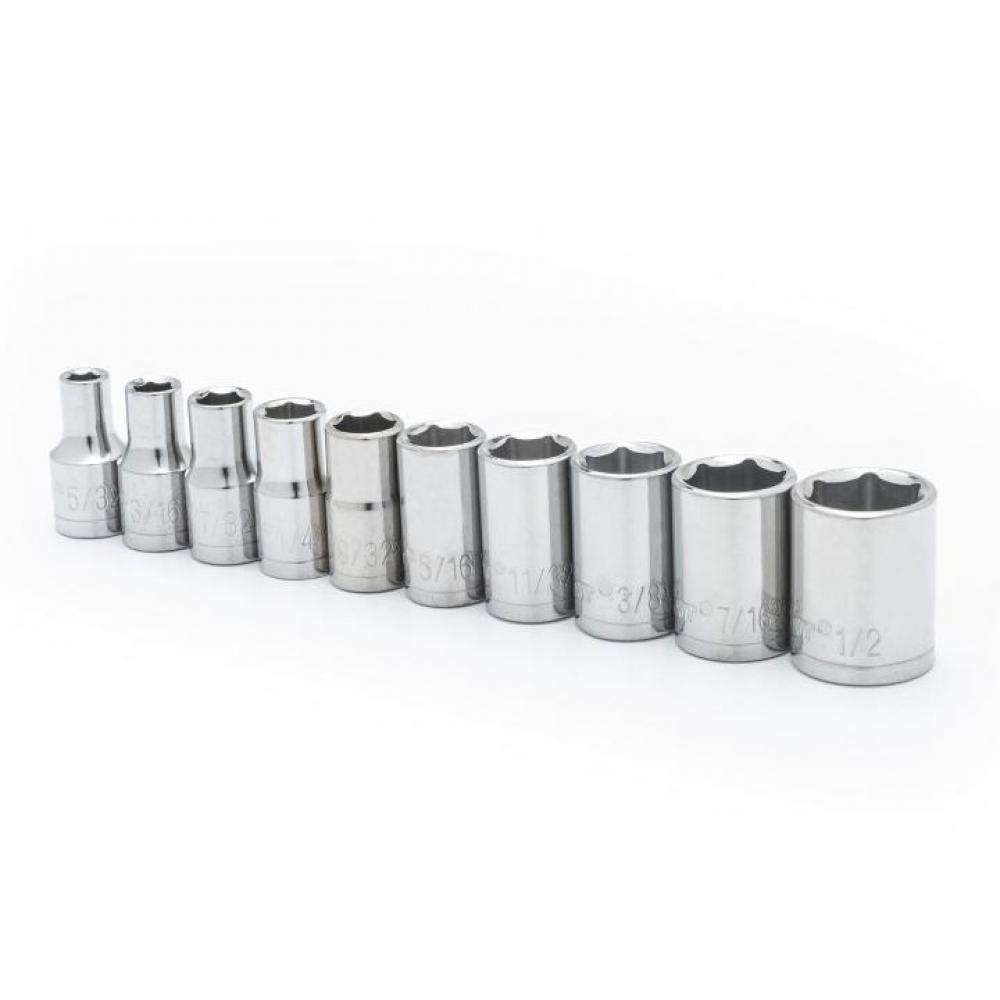 SOCKET SET,10PC,1/4&#34; DRIVE,6PT,SAE