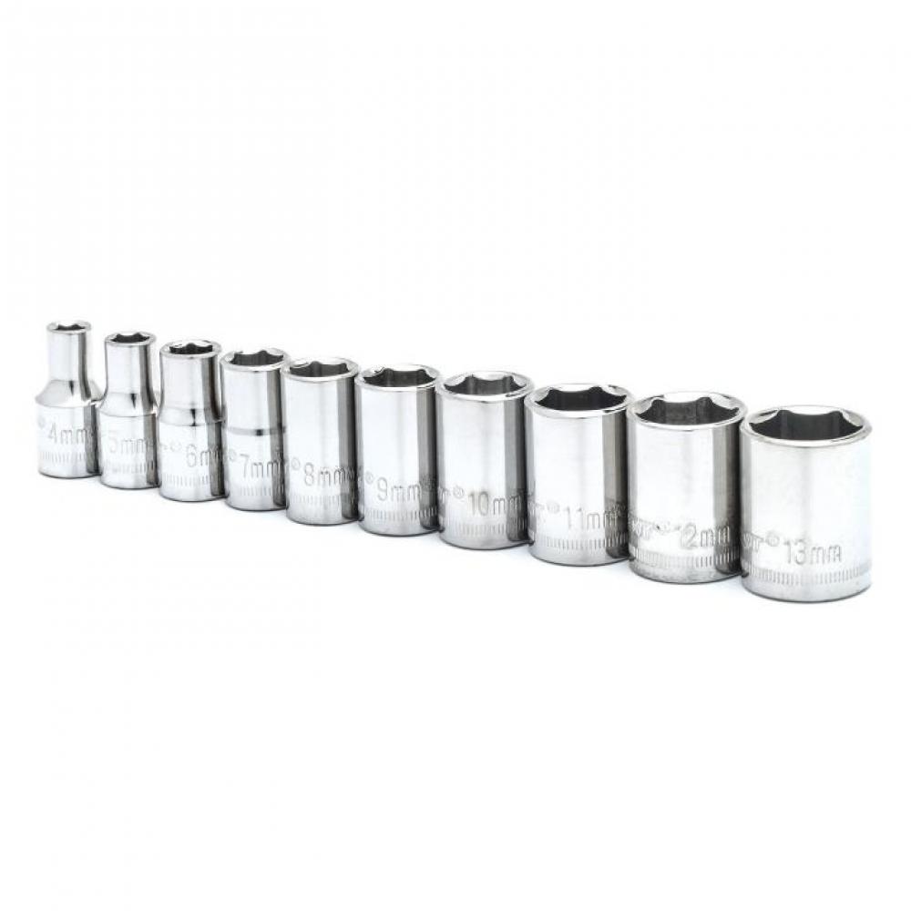 SOCKET SET,10PC,1/4&#34; DRIVE,6PT,MM