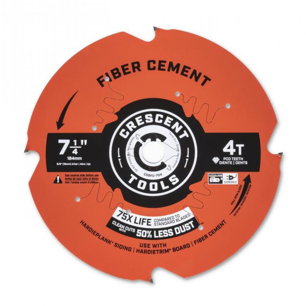 CRESCENT 7-1/4&#34; 4T FIBER CEMENT BLADE