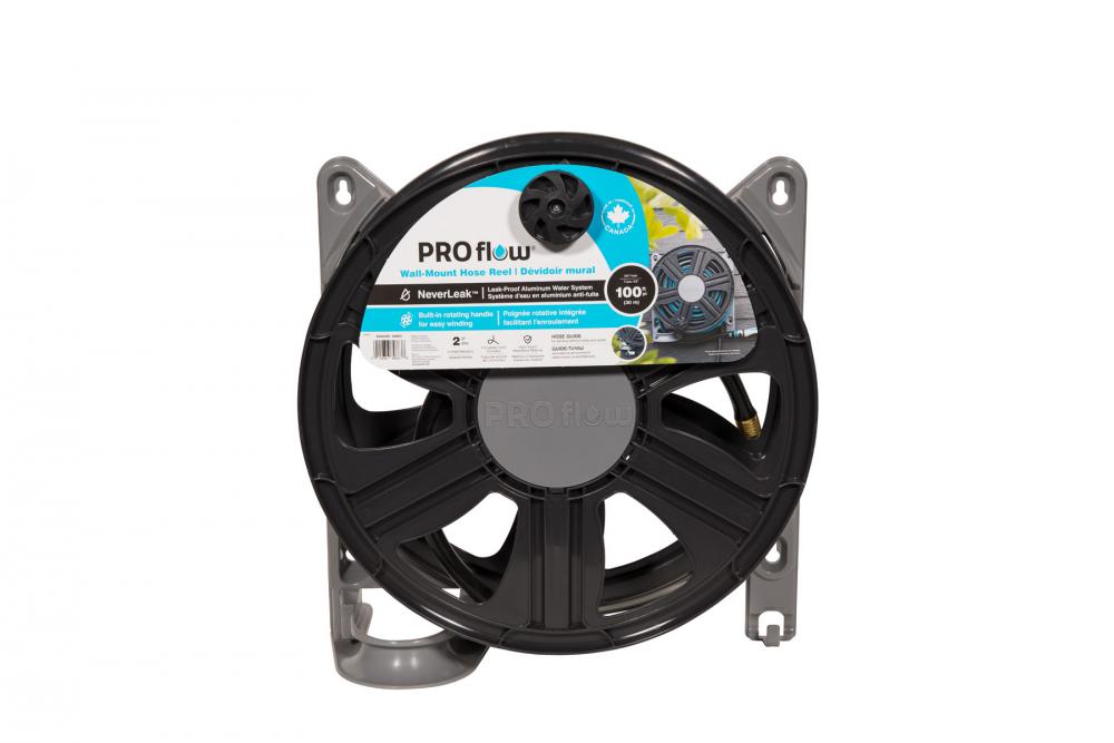 Hose reel, wall mount, Never Leak, gray, assembled, capacity 100 ft. Ames :  8466300