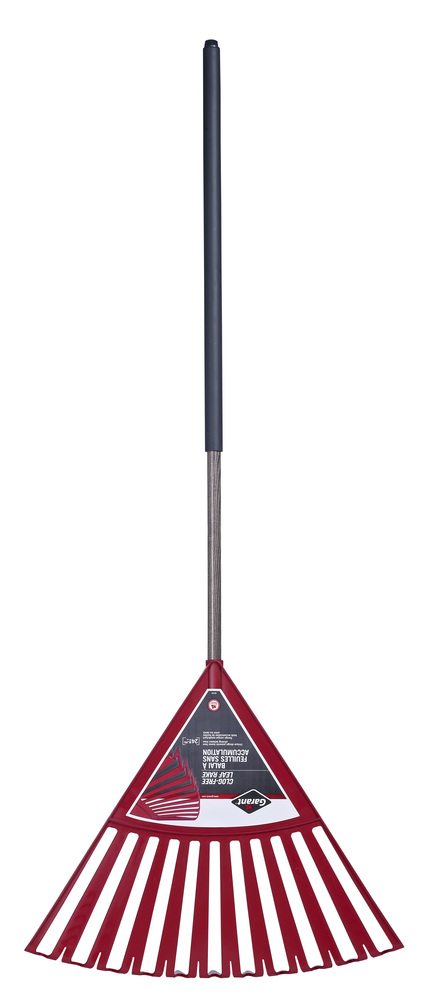 Clog Free leaf rake, 24&#34; py head, hardwood hdle, foam cushion grip
