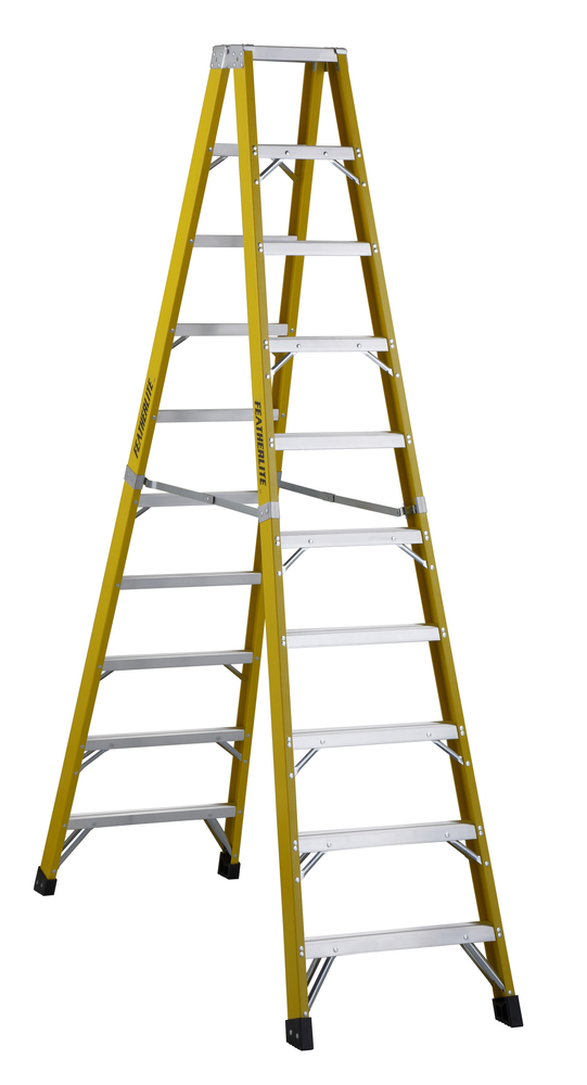 10&#39; Fiberglass Twin Step Ladder Type IA 300 Load Capacity (lbs)