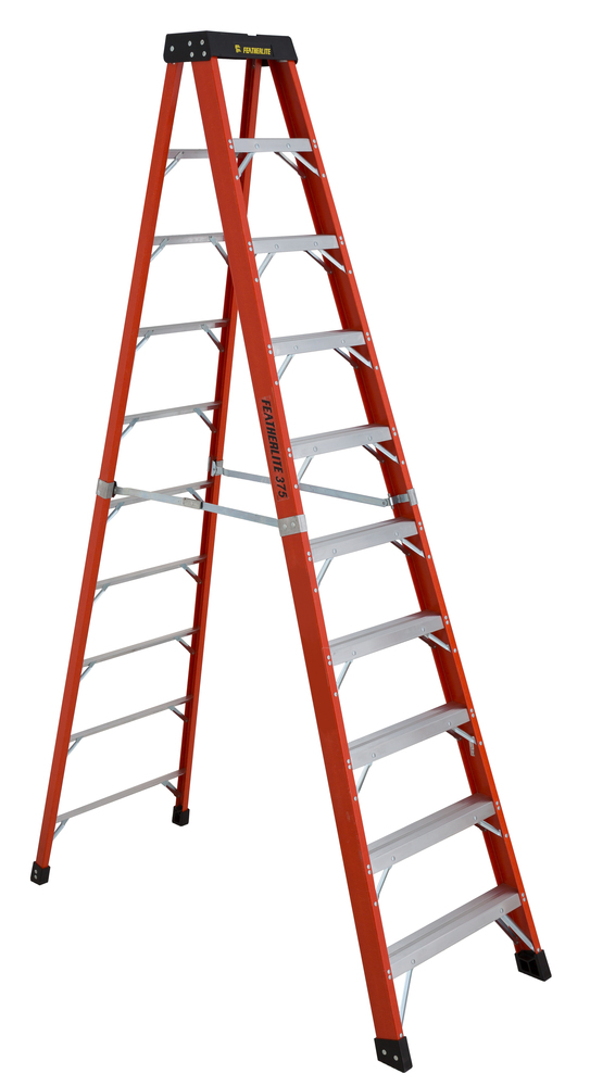 10&#39; Fiberglass Step Ladder Type IAA 375 Load Capacity (lbs)
