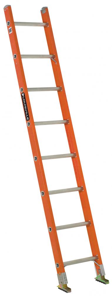 8&#39; Fiberglass Straight Ladder, Type IA, 300 lb Load Capacity