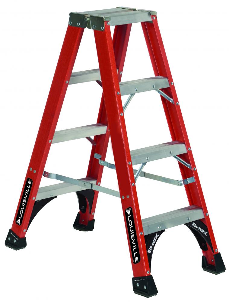 4&#39; Fiberglass Twin Step Ladder, Type IAA, 375 lb Load Capacity