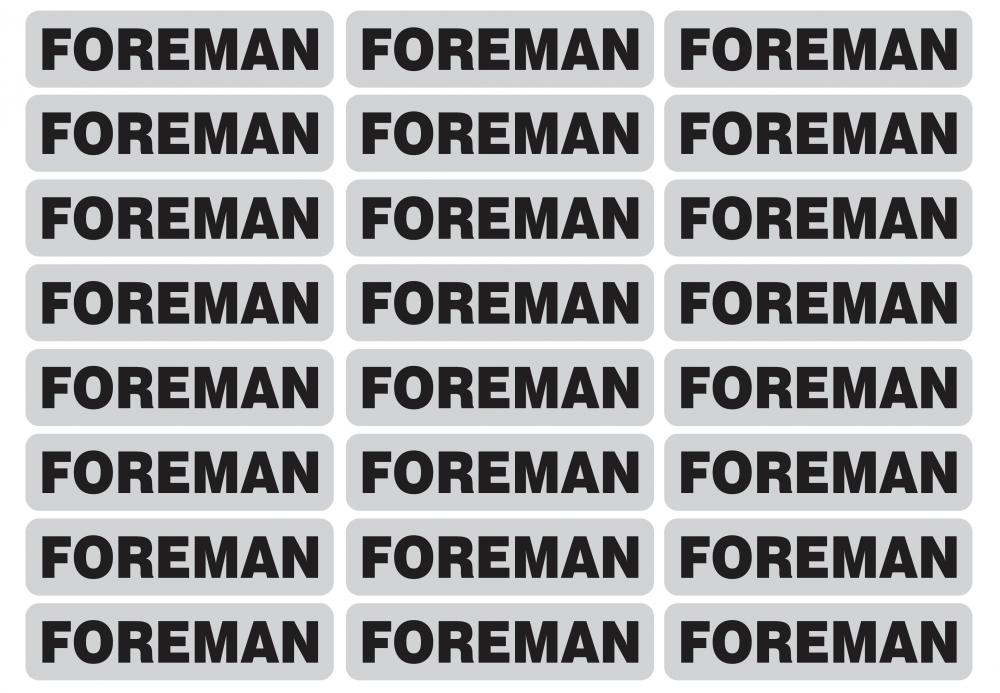 &#34;FOREMAN&#34; Reflective strip