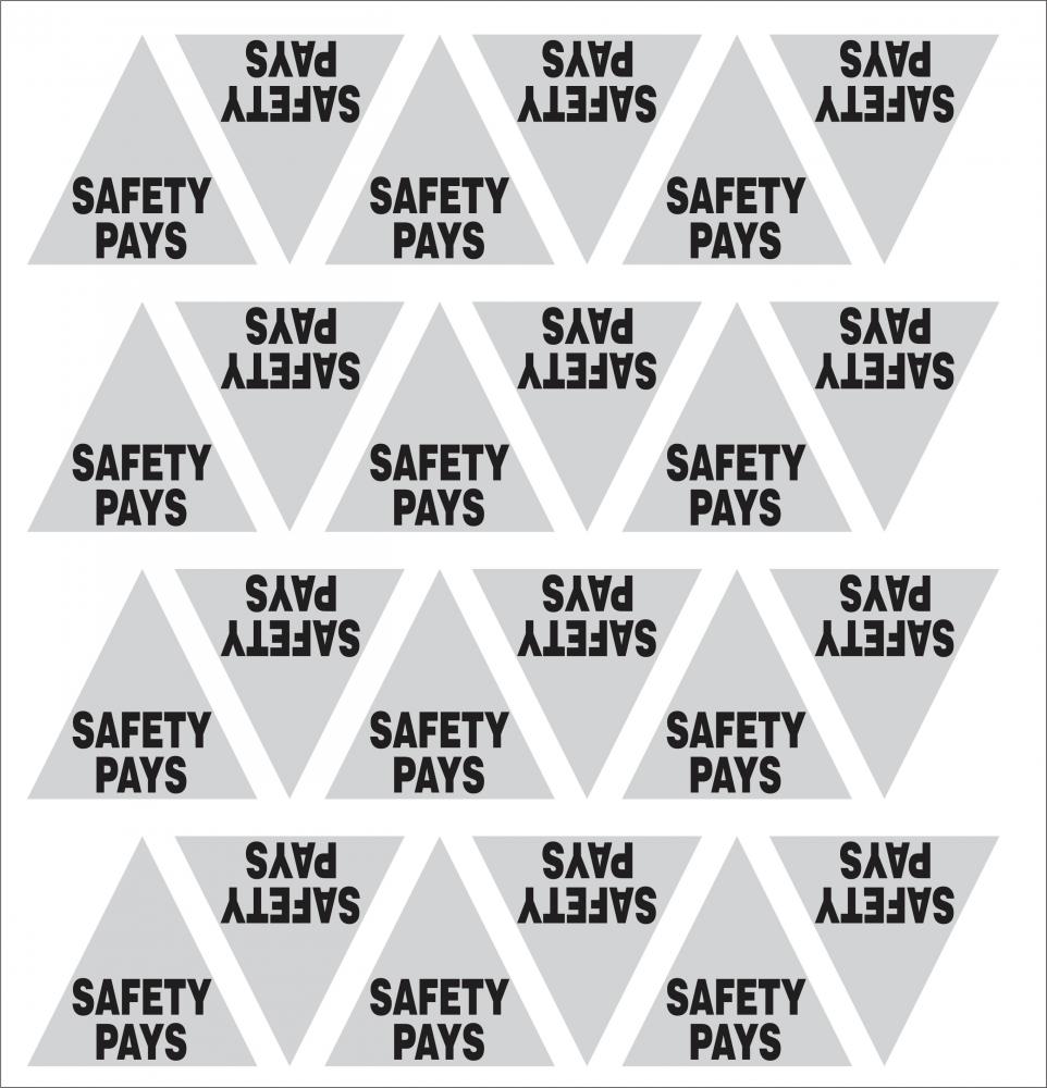 &#34;SAFETY PAYS&#34; Reflective triangle