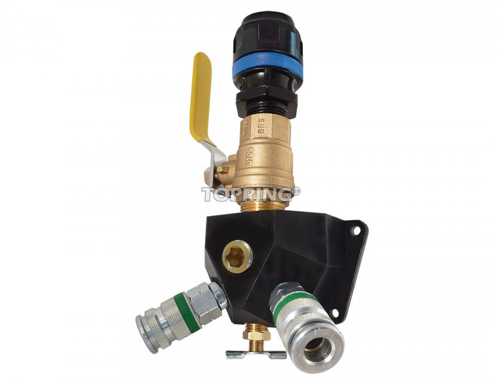 Aluminum Wall Manifold With 2 Ultraflo Quick Couplers for 16 mm S08