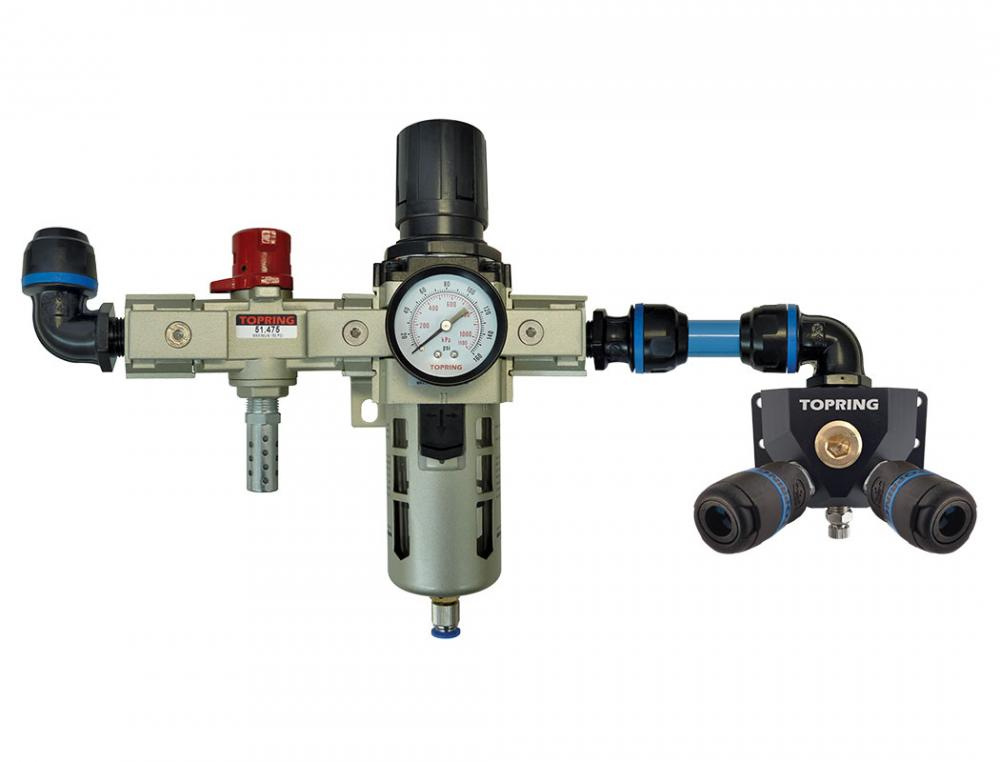 FR Unit and Wall Manifold With 2 Composite Couplers 1/4 Industrial for 25 mm S08