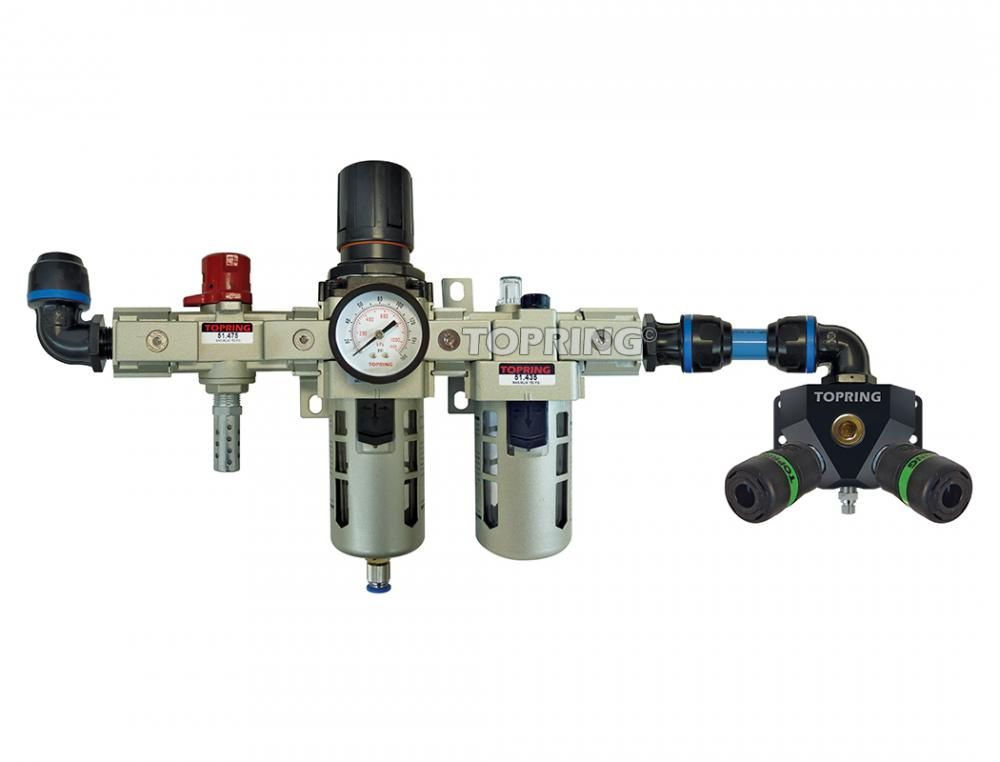FRL Unit and Wall Manifold With 2 Composite Couplers Ultraflo for 25 mm S08