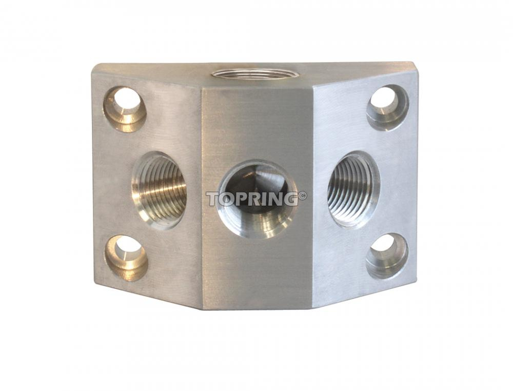 Manifold (2)1(F)BSPP x (3)1/2(F)NPT Alu