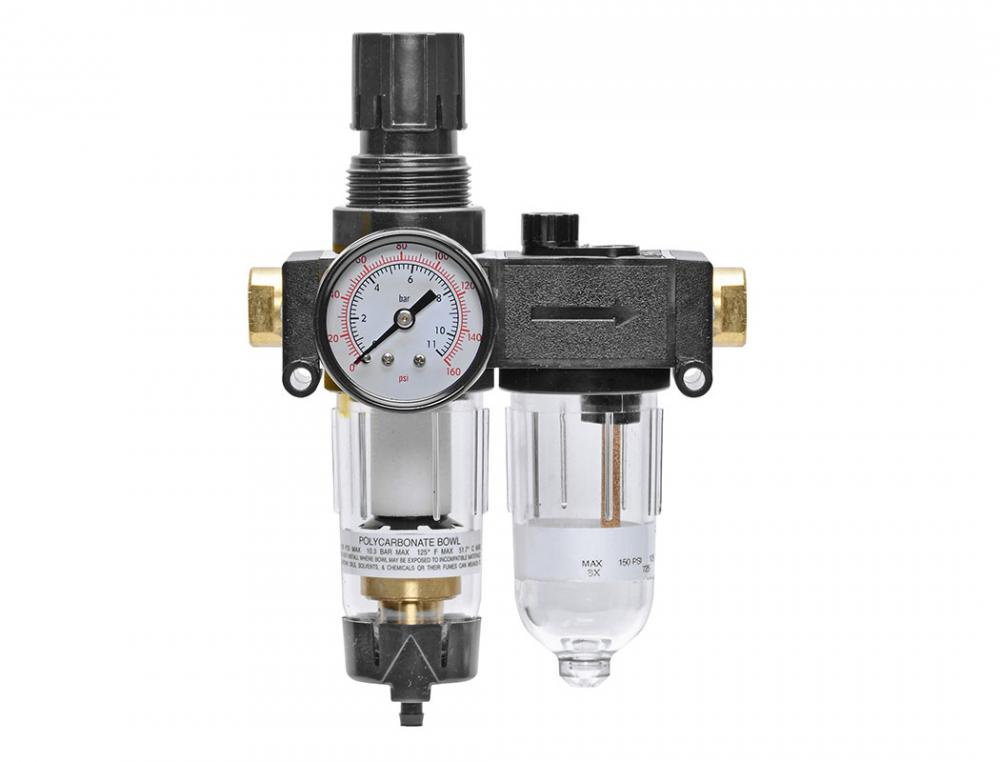5 Micron Filter Regulator 0 to 125 PSI and Lubricator 1/4 (F) NPT S50