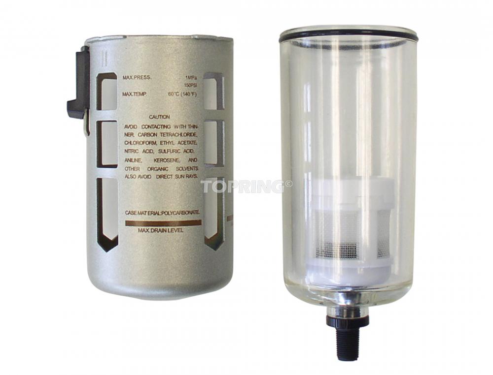 Polycarbonate Bowl With Protector for Filter, Coalescing Filter and Filter Regulator S51