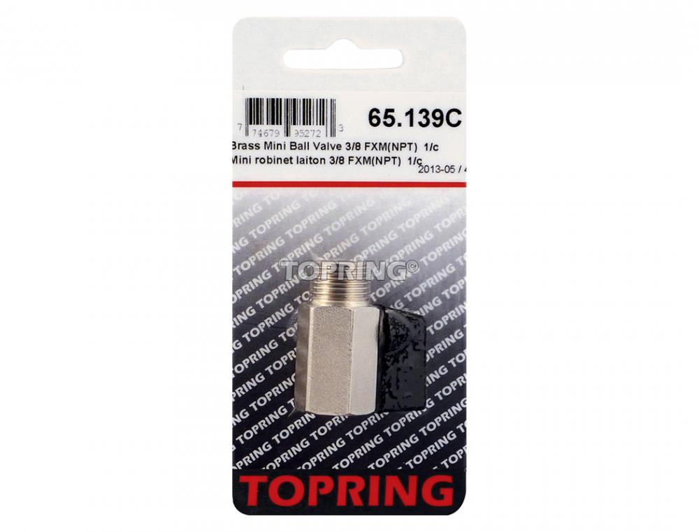 Brass Mini Ball Valve 3/8 (M) to 3/8 (F) NPT