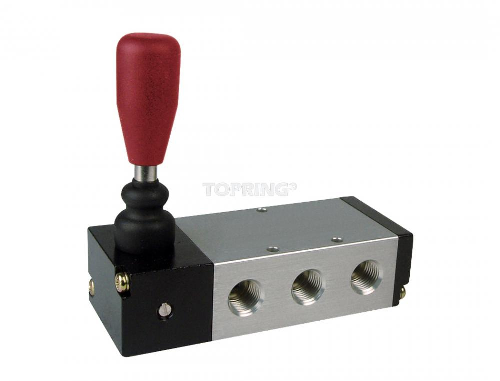 5/3-Way Manual Valve With Spring Lever 1/4 (F) NPT