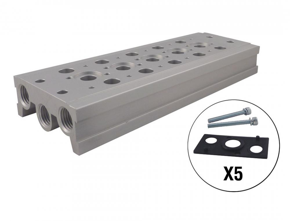 5 Station Manifold Base 3/8 (F) NPT