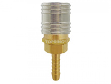 Topring 20.564.05 - 1/4 Industrial Brass Quick Coupler With 3/8 Hose Barb