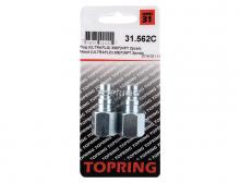 Topring 31.562C - Ultraflo 7.8 mm Steel Coupler Plug 3/8 (F) NPT (2-Pack)